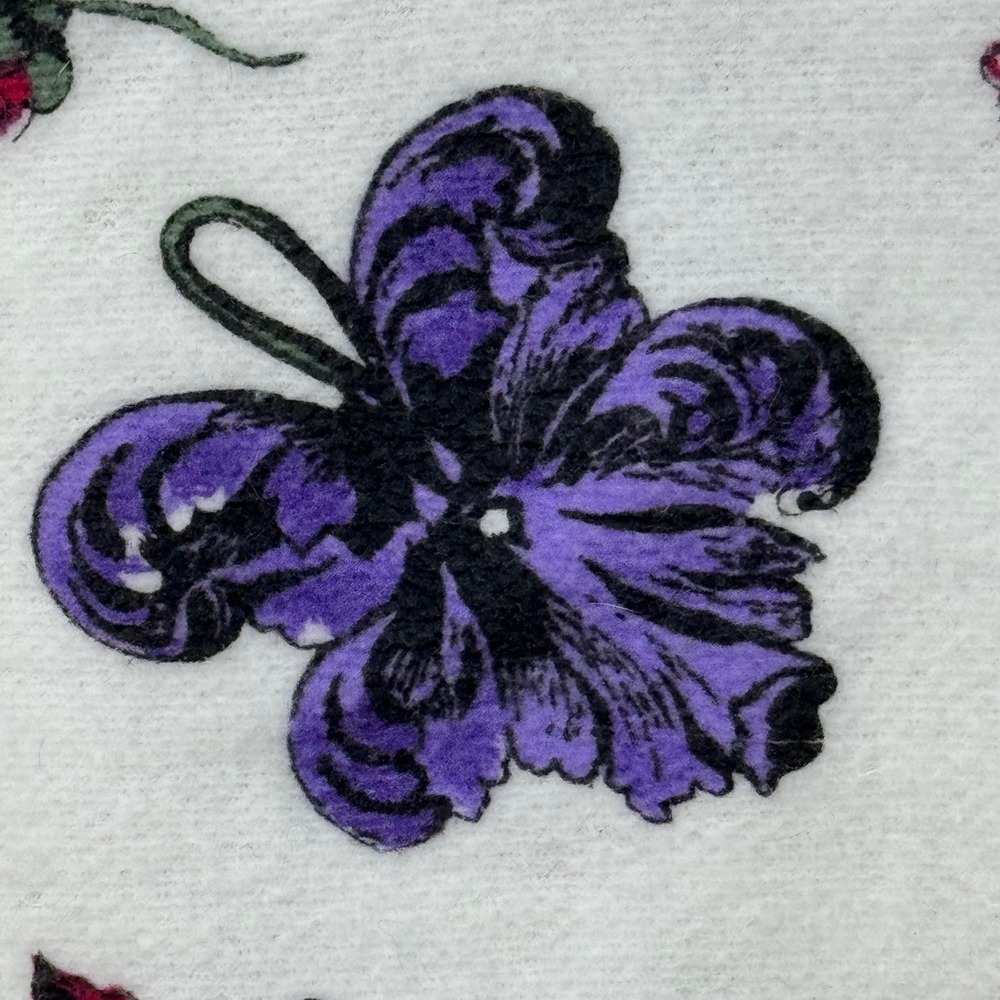 VTG Gitano Knit Pullover Women 20W White Floral Henley LS Cottagecore Cropped - Picture 6 of 11